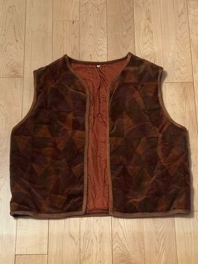 Velvet Vest in Rust and Brown